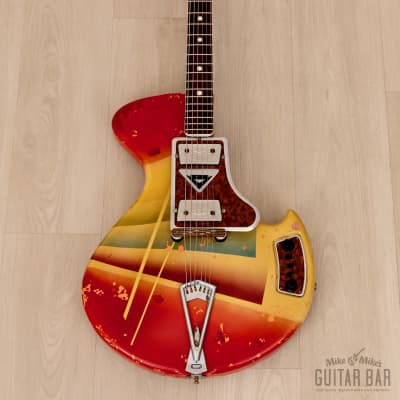 1960s Wandré Rock Oval Vintage Aluminum Neck Guitar w/ Case, Italy image 2