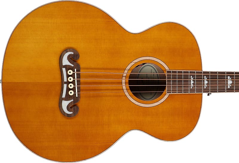 Epiphone El Capitan J-200 Studio Acoustic Electric Bass Guitar Aged Vintage Natural image 1