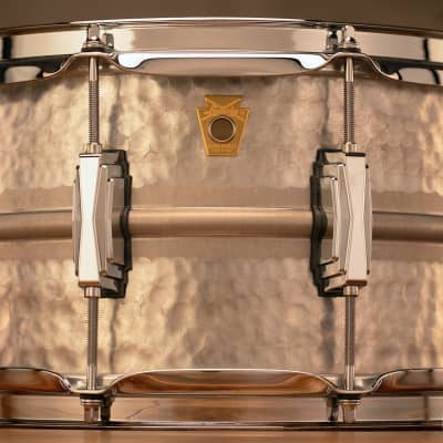 LUDWIG 14 X 6.5 LA405K ACROPHONIC HAMMERED ALUMINIUM SNARE DRUM, LIMITED EDITION image 5