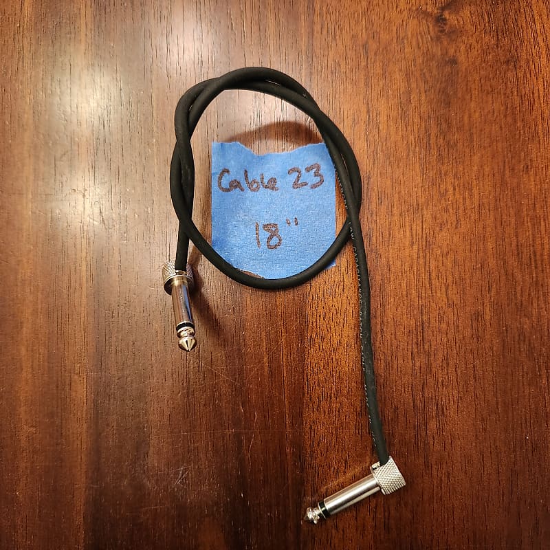 Lava Tightrope 18" Patch Cable Black, RightAngle to Reverb