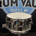 Ludwig - No. 411 Super-Sensitive 6.5x14" 10-Lug Aluminum Snare Drum with Pointed Blue/Olive Badge - Chrome-Plated 1976-1977