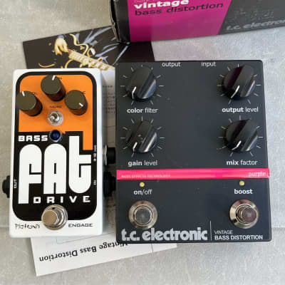 TWO PEDALS: TC Electronic Vintage Bass Distortion, Pigtronix Fat Bass Drive  *free shipping for sale