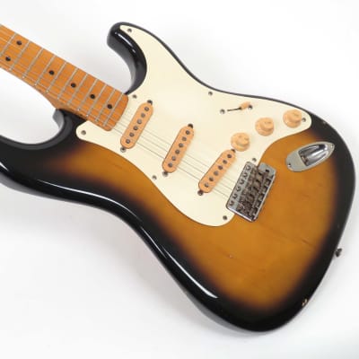 1986 Fender Stratocaster ST57-55 Sunburst- 57 Reissue MIJ - A Great Relic Look! image 6