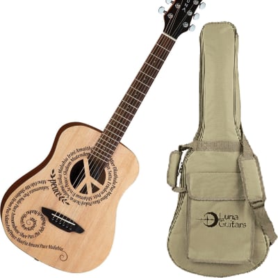 Luna Safari Peace Travel Guitar w/ Gig Bag image 1