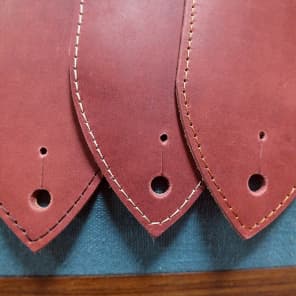 Well-Hung If Life Gives you Lemons 3" Wide Padded Leather Guitar Strap 2017 Indian Red / Maltese Cro image 14