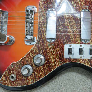 Vintage 1960s Tele-Star Teisco Solid Body Sunburst Offset Guitar Early Ibanez Claw Cutaway Design image 3