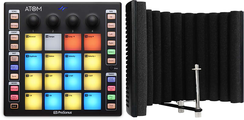 PreSonus ATOM 16-pad Performance Controller Bundle with sE Electronics  Reflexion Filter X Portable Vocal Booth