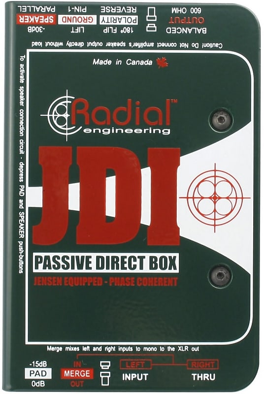 RADIAL JDI passive direct box for live concert touring and professional studio recording applications image 1