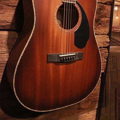 Fender Paramount PO-220E All Mahogany Orchestra Acoustic-electric Guitar, Aged Cognac Burst w/ Case image 4