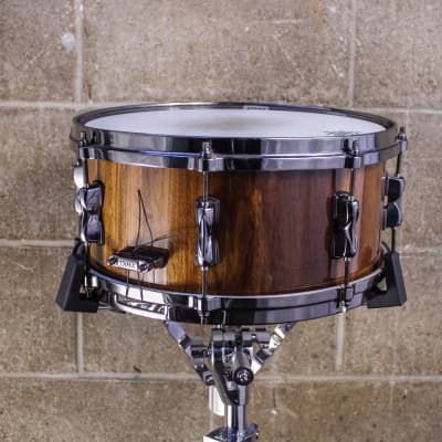 Custom Handcrafted 6.5" x 14" Walnut Stave Snare Drum image 3