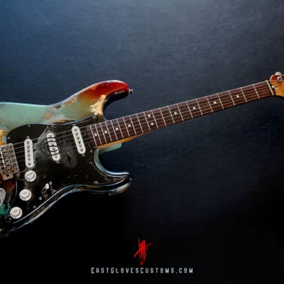 Fender Vintera ‘70s Stratocaster Sulf Green/Gold Leaf Heavy Aged Relic by East Gloves Customs image 14