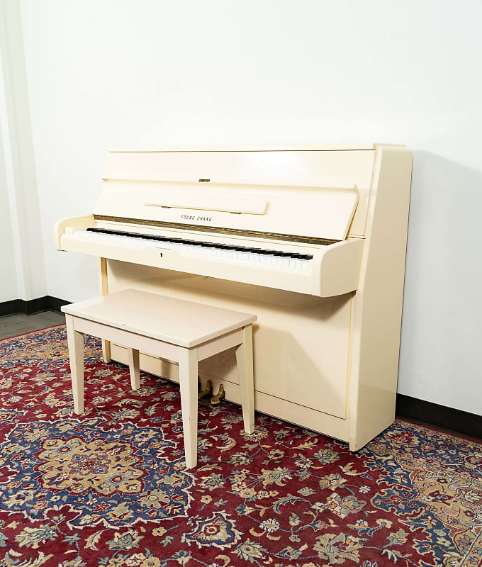 Young Chang U-107 Console Upright Piano | Polished Ivory | SN: 0037545 | Used image 1