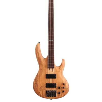 ESP LTD B204 Fretless Electric Bass Guitar Natural Satin image 2