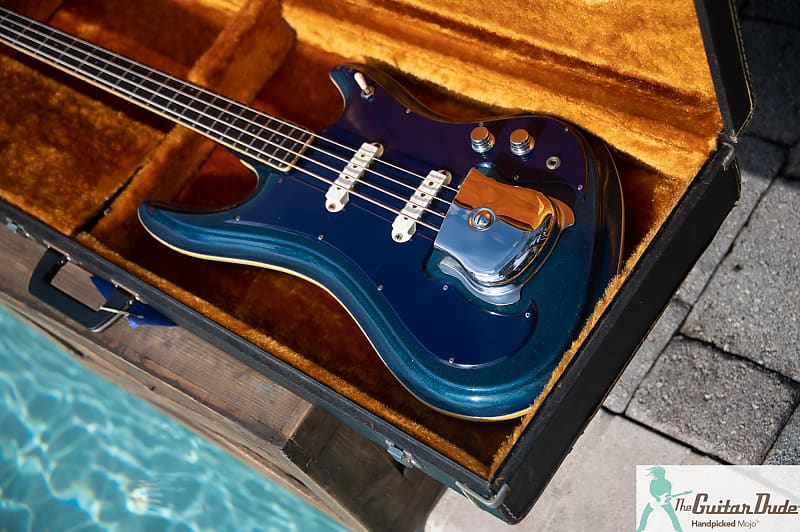 Vintage 1960's Guyatone EB-9 Sharp 5 Bass - Blue Sparkle w Original Hard  Case - MIJ - Demo Video