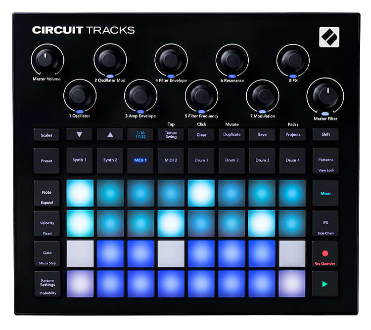 Novation CIRCUIT-TRACKS Circuit Tracks Standalone Groove Box with Synths, Drums, and Sequencer image 1