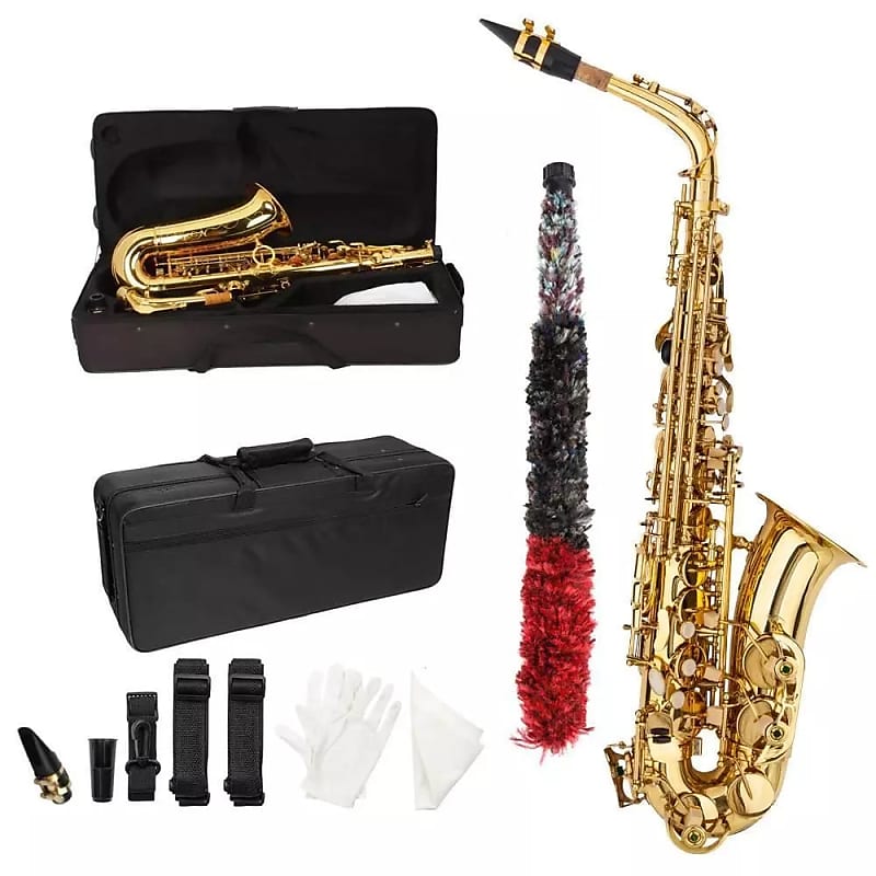 New Student Paint Gold Alto Eb Sax Saxophone W/ Case Accessories Carrying Bag image 1