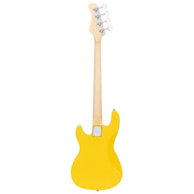 Glarry GP II Electric Bass Guitar with Wilkinson Pickup, Warwick Bass Strings, Bone Nut 2020s Yellow image 10