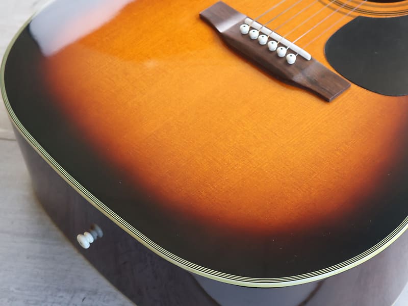 1990's Aria ADW-250BS Dreadnought Acoustic (Sunburst) | Reverb