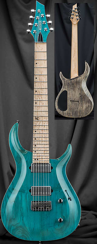 Kiesel C7H Crescent Carved Top 7-String Electric Guitar 2019 Aqua