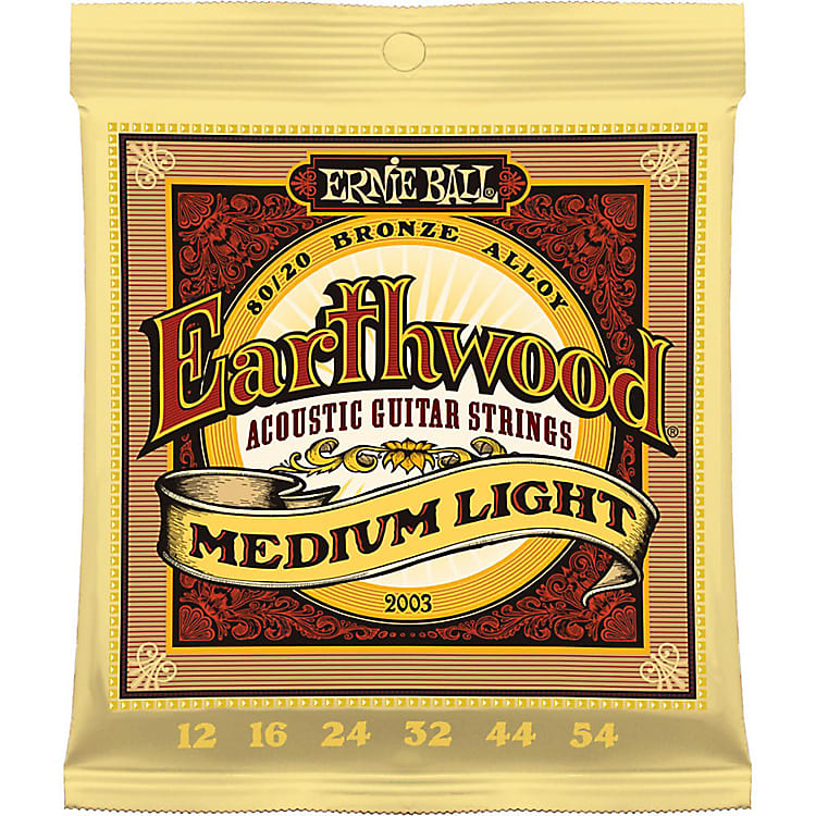 Ernie Ball 2003 Earthwood 80/20 Bronze Med Light Acoustic Strings 12-54 image 1