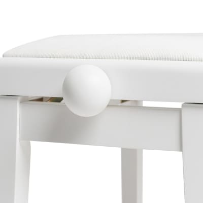 Stagg Matte White Adjustable Piano Bench with White Velvet Top - PB06 WHM VWH image 3