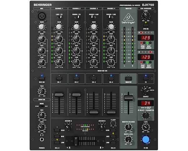 Behringer Djx750 Pro Mixer Per Dj Con 5 Canali Ed Effetti Digitali E  Contatore Bpm