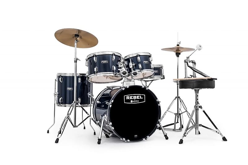 Mapex Rebel 5 Piece Complete Drum Kit w/ Fast Size Toms Royal Blue RB5844FTCYB image 1