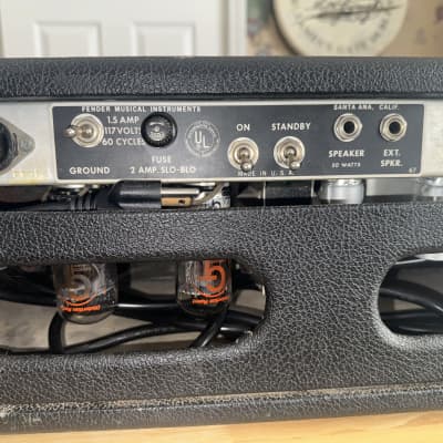 All Original Fender Bassman "Drip Edge" 2-Channel 50-Watt Guitar Amp Head 1968 - Silverface AB165 image 5