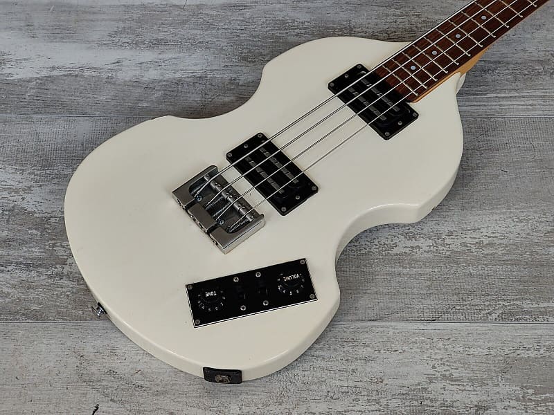 2000's Greco VBS-500 Solid Body Violin Bass w/Hipshot & Humbuckers (White)  | Reverb France