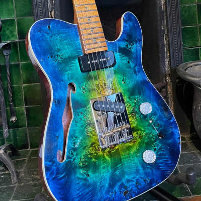 NAH Guitars Fire and Ice Telstar 2022 Yellow-Green-Blue Burst image 7