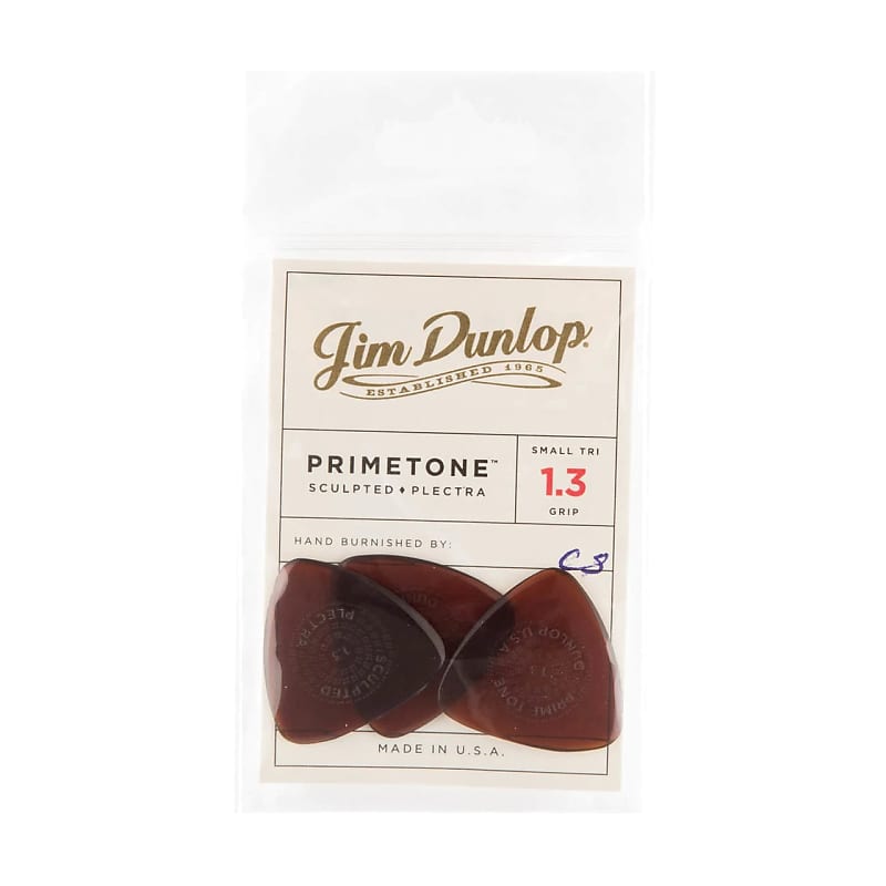 Dunlop Primetone Small Triangle Grip Picks 3 Pack, 1.3mm- 516P1.3 image 1
