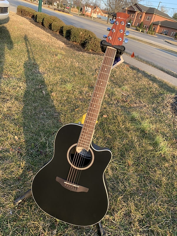 Ovation Applause Standard Super Shallow Acoustic Electric Guitar, Black Satin AB image 1