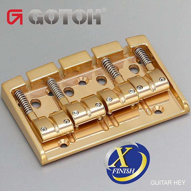 New Gotoh 404bo 4 4 String Bass Bridge Multi Tonal Brass Reverb 1655