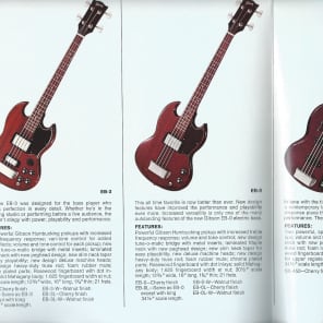 Vintage Gibson Gibson Bass Guitar Catalog Brochure SG Series Clean Copy image 4