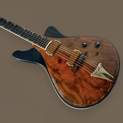 Jesselli Guitars Modernaire Circa 1989-1990 Natural Walnut & Ebony. Owned by Alan Rogan touring tech for Keith Richards. (Authorized Jesselli Dealer) image 3