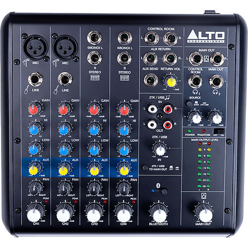 Alto Professional - TrueMix 600 Series - Analog Mixer with USB and Bluetooth - 6-Channel - Black image 1