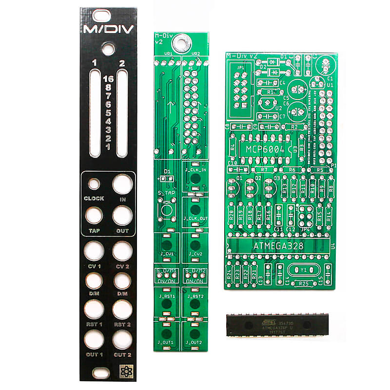 Synthrotek M/DIV PCBs, Panel and IC - Eurorack Clock Divider Module PCB Set image 1