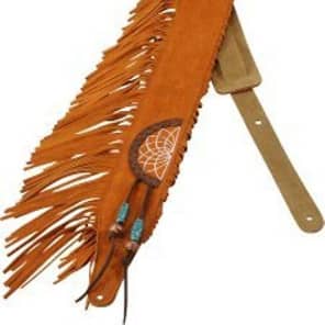 Levy's Leathers Guitar Strap, MS17AIF-006, 2 1/2' suede leather guitar strap with American Indian leather appliquÃƒÂ© and embroidery design image 1