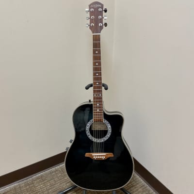 Carlo Robelli CRB-35 Acoustic Electric Guitar Black Flame
