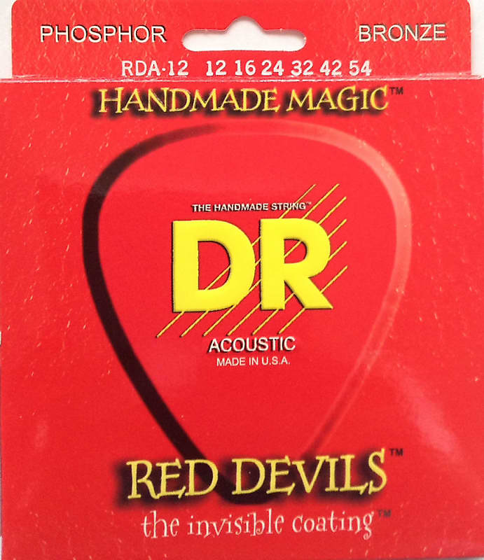 DR RDA-12 Red Devils Coated Acoustic Guitar Strings 12-54 med-lite image 1