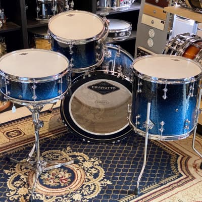 Craviotto Custom Shop Solid Shell Poplar Kit in Evening Sparkle Lacquer - 4pc 12,14,20, 14SD image 3