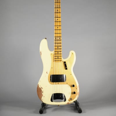 Fender Custom Shop 58 Precision Bass Heavy Relic Maple Neck 2022 - Vintage White image 4