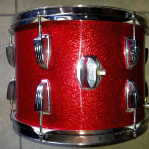 Vintage 1970's Ludwig big beat /club date red Sparkle 4 piece drum kit made in Chicago USA 1970's image 11