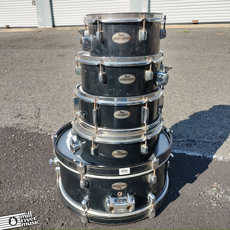 Pearl Rhythm Traveler Compact 5-Piece Drum Shells Set Black 5pc image 1