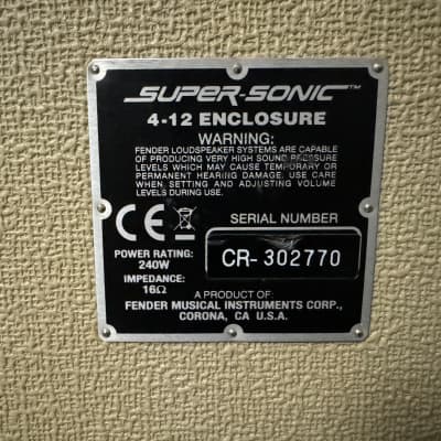 Fender Super-Sonic 100 412 Straight Enclosure 100-Watt 4x12" Guitar Speaker Cabinet 2011 - 2012 - Blonde image 4