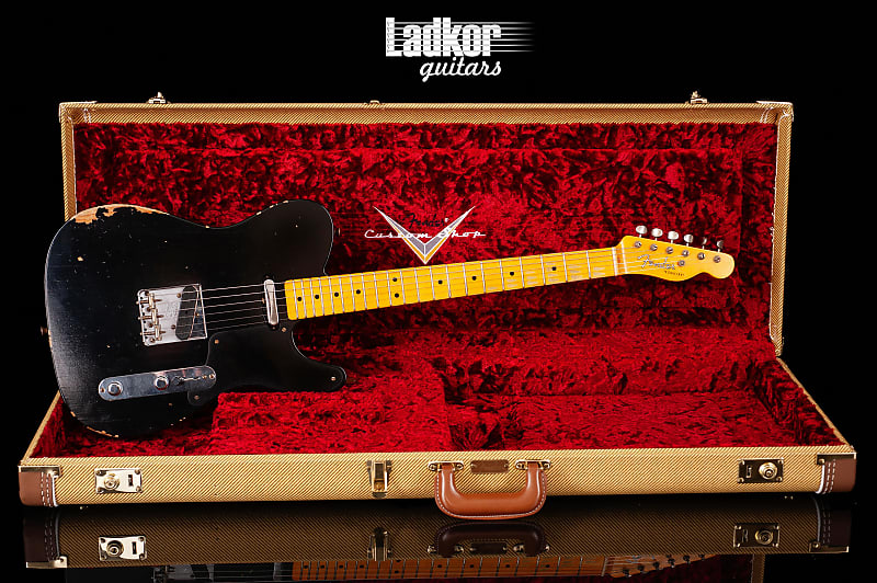 2021 Fender Custom Shop Telecaster Roasted Pine Double Esquire Relic Aged  Black NAMM Limited Edition