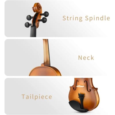 NEW OEM 4/4 Violin Set Full Size Fiddle for Adults Solid Wood with Two Bow EVA-330 image 4