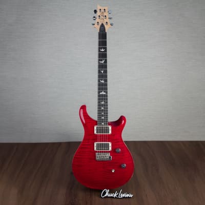 PRS CE24 Flame Maple Electric Guitar, Ebony Fingerboard - Scarlet Red - CHUCKSCLUSIVE - #230365235 - Display Model image 2
