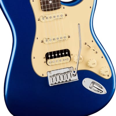 Fender American Ultra Stratocaster HSS Electric Guitar Rosewood FB, Cobra Blue image 3