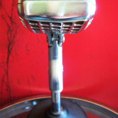 Vintage 1940's Shure 737A crystal super cardioid microphone Satin Chrome w short cable # 2 image 8